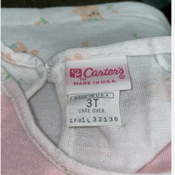 Carter's Pink and White Nightgown Pajamas Vintage Size 3T - Picture 3 of 4